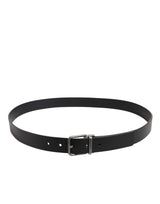 Dolce & Gabbana Black Classic Leather Metal Buckle Belt