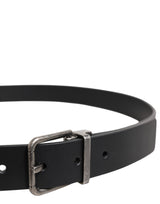 Dolce & Gabbana Black Classic Leather Metal Buckle Belt