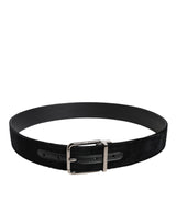 Dolce & Gabbana Black Cotton Silver Metal Buckle Belt