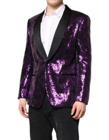 Dolce & Gabbana Purple SICILIA Sequin Embellish Coat Jacket