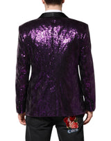 Dolce & Gabbana Purple SICILIA Sequin Embellish Coat Jacket