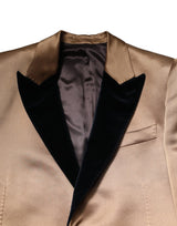 Dolce & Gabbana Brown Silk Single Breasted Trench Coat  Jacket