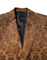 Dolce & Gabbana Brown Floral Jacquard SICILIA 2 Piece Suit