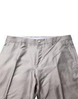 Dolce & Gabbana Light Gray Jacquard Silk Dotted 2 Piece Suit