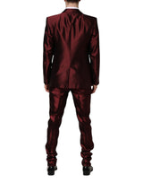 Dolce & Gabbana Bordeaux Silk 2 Piece Single Breasted Suit