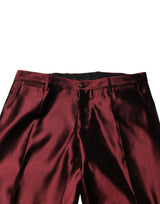 Dolce & Gabbana Bordeaux Silk 2 Piece Single Breasted Suit