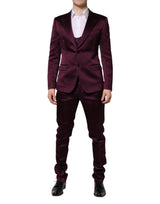 Dolce & Gabbana Dark Purple Silk 3Piece Single Breasted Suit