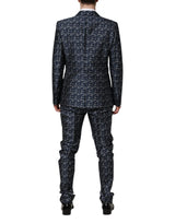 Dolce & Gabbana Blue MARTINI Star Jacquard 3 Piece Suit