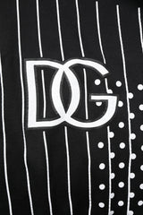 Dolce & Gabbana Black White Stripe Hooded Sweatshirt Sweater