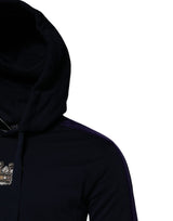 Dolce & Gabbana Black Crown Cotton Hooded Sweatshirt Sweater