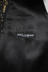 Dolce & Gabbana Black Lurex Dress Formal Men Waistcoat Vest
