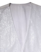 Dolce & Gabbana White Sequined Dress Formal Waistcoat Vest