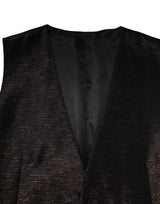 Dolce & Gabbana Dark Brown Dress Formal Men Waistcoat Vest