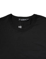 Dolce & Gabbana Black Cotton Short Sleeves Round Neck T-shirt