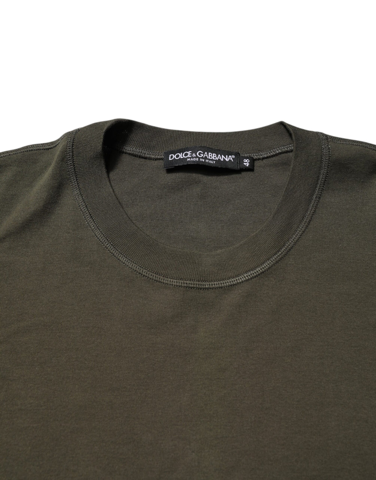 Dolce & Gabbana Dark Green Long Sleeves Crew Neck T-shirt