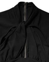 Dolce & Gabbana Black Long Sleeves Sheath Midi Dress