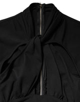 Dolce & Gabbana Black Long Sleeves Sheath Midi Dress