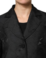 Dolce & Gabbana Black Single Breasted Trench Coat Jacket