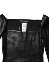 Dolce & Gabbana Black Viscose Long Sleeves Fitted Blouse Top