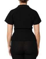 Dolce & Gabbana Black Wool Double Breasted Coat Jacket