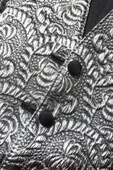 Dolce & Gabbana Silver Floral Jacquard Sleeveless Vest Top
