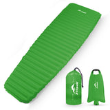 Zeepair Sleeping Pad for Camping - Ultralight Inflatable Sleeping Mat for Camping Backpacking Hiking Tent Traveling - Portable Compact Lightweight Waterproof Air Mattress with Inflating Bag - Green