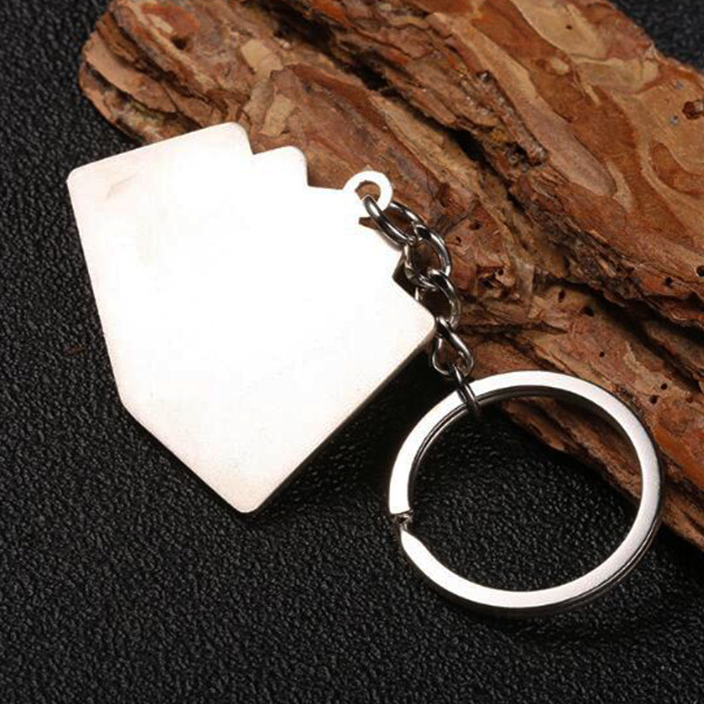 Metal Poker Keychain for Car and Creative Accessories