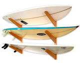 StoreYourBoard Timber Surfboard Wall Rack Holds 3 Surfboards Wood Home Storage Mount System Garage Hanging Organizer Natural