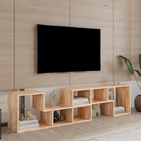 Recaceik Cube Bookshelf 2 Shelf Bookcase L-Shaped TV Console Stand Modern Entertainment Center with Open Storage Shelves for CDs/Movies/Books for Living Room Bedroom Home Office