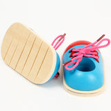 Wooden Shoe Lacing Toy for Kids