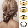 papasgix Metal Hair Ties Metal Geometric Elastic Hair Ties Hair Cuff Wrap Hair Ties for Thick Hair Elastic Hair Ties for Women Hair Accessories (Gold+Silver-3)