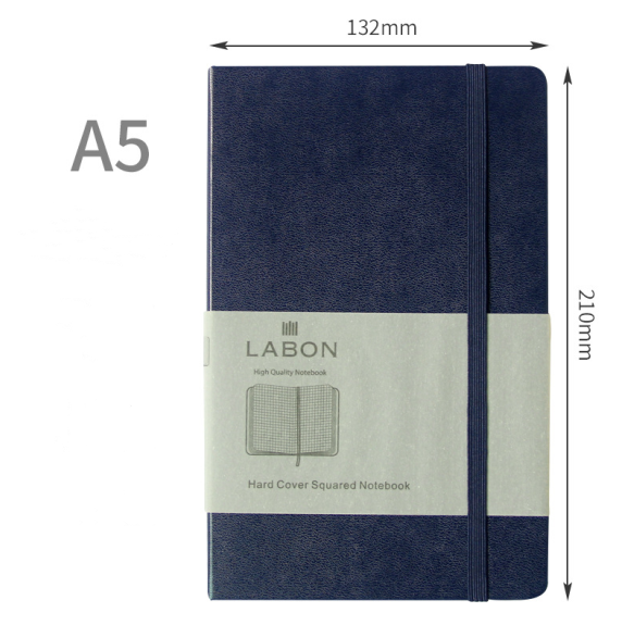 A5 Moleskine Style Hard Cover Grid Notebook Stationery