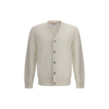 Brunello Cucinelli White Cashmere Cardigan