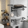 Bathroom Storage Rack - No Punching Space Aluminum Towel Holder