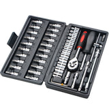 46pcs Car Repair Tool Kit - Ratchet, Wrench, Socket Set