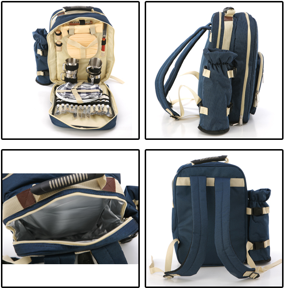 4-Person Picnic Bag with Camping Utensils and Gear