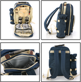 4-Person Picnic Bag with Camping Utensils and Gear