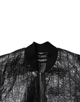 Dolce & Gabbana Black Logo Plaque Bomber Full Zipper Jacket