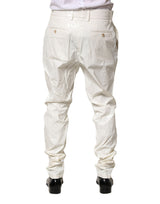 Dolce & Gabbana White Nylon Tapered Dress Men Pants