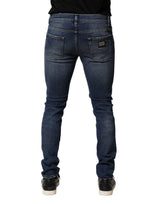Dolce & Gabbana Blue Washed Skinny Cotton Denim Jeans