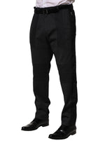 Dolce & Gabbana Black Cotton Dress Slim Formal Pants