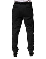 Dolce & Gabbana Black Cotton Dress Slim Formal Pants