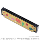 Wooden Painted Harmonica for Kids - 16 Holes Educational Toy