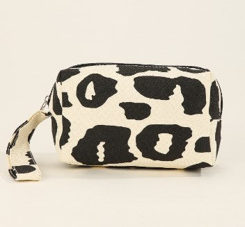 Japanese Style Plaid Canvas Cosmetic Bag for Women