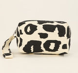 Japanese Style Plaid Canvas Cosmetic Bag for Women