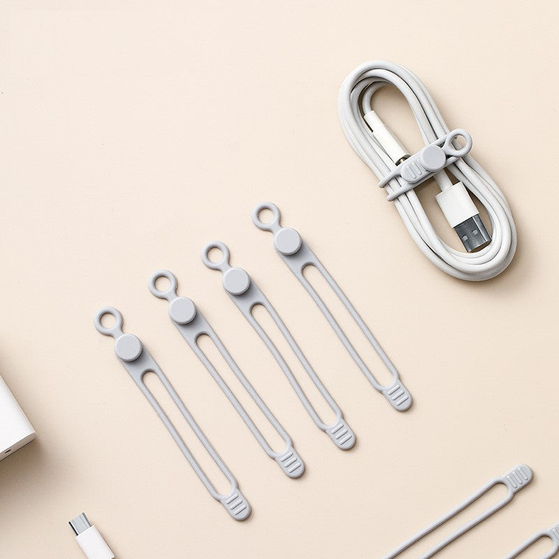 Multi-functional Silicone Cable Tie Organizer for Home/Office