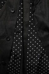 Dolce & Gabbana Black Polka Dot Collar Tie Neck Casual Shirt