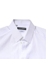 Dolce & Gabbana White GOLD Long Sleeves Men Dress Formal Shirt