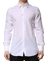 Dolce & Gabbana White GOLD Long Sleeves Dress Formal Shirt