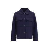 Brunello Cucinelli Blue Fleece Wool Coat